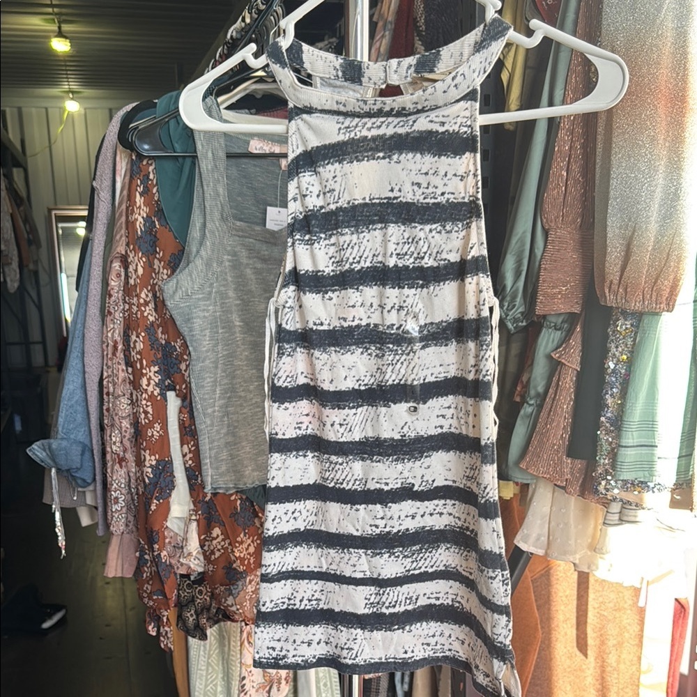 Sea  gypsies tank from buckle Striped Sleeveless Top